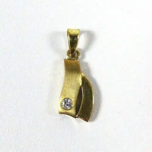 Anhänger aus 333 Gold mit weißem Stein    