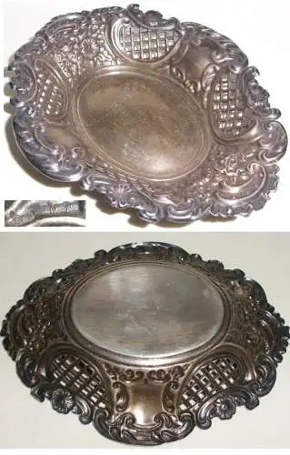 sehr dekorative durchbrochen gearbeitete Schale Silber