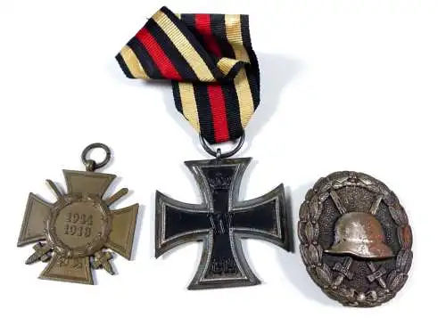 original alte Orden 1. WK EK 2, Verwundetenabzeichen, Teilnehmerabzeichen