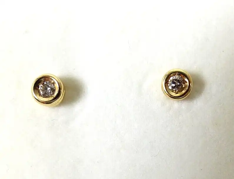 Diamant Ohrringe Ohrstecker aus 585 Gold signiert JH 0