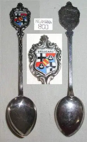 alter Kaffee/Andenken-Löffel 800 Silber Brückenau