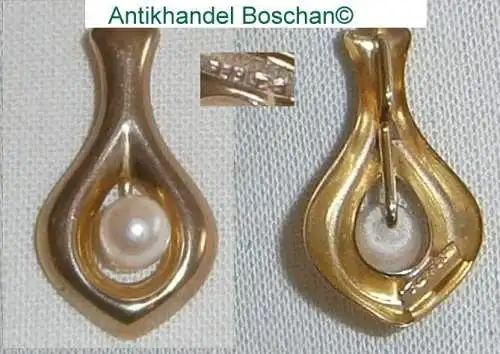 Anhänger 333 Gold mit Perle Firma Fischland    (d0474)