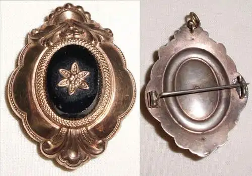 alte Biedermeier-Brosche         (c1862)