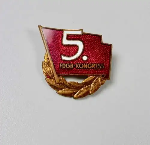 5. FDGB Kongress Anstecknadel DDR emailliert  (da5901)
