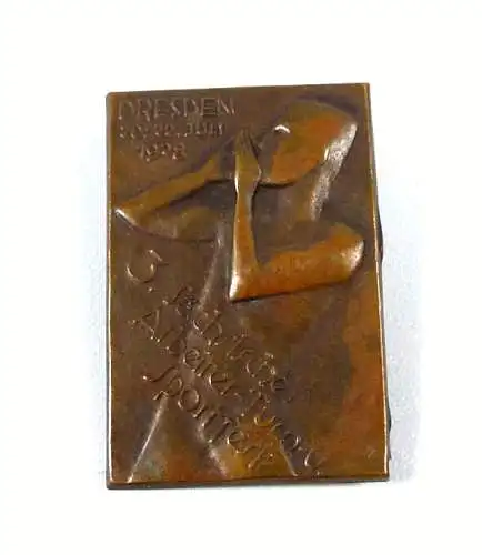 original altes Abzeichen 3. Sächsiches Arbeiter Turn und Sportfest 1928  ansehen