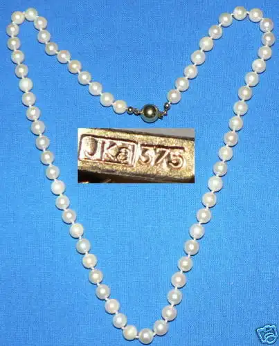 Zuchtperlen Kette mit Goldverschluß aus 375 Gold