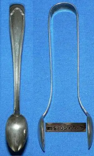 Jugendstil Zuckerzange 830 Silber   