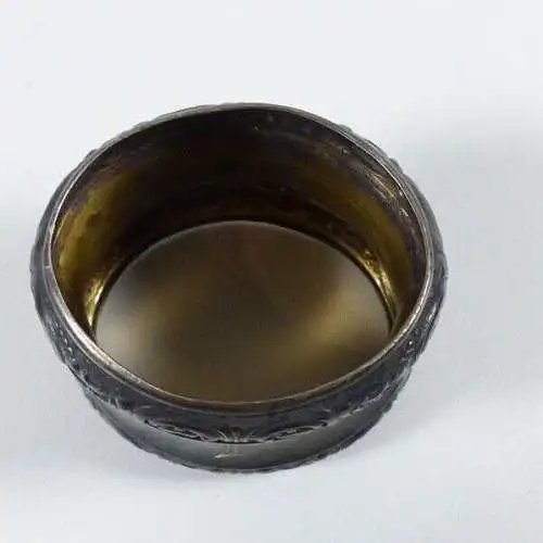 original alter Servietenring Alpacca mit Monogramm CP signiert Herzalp