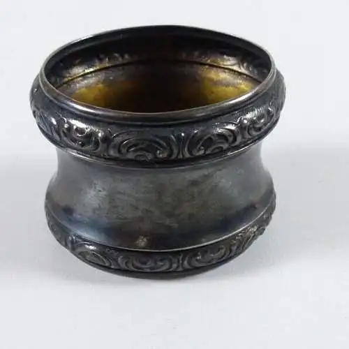 original alter Servietenring Alpacca mit Monogramm CP signiert Herzalp