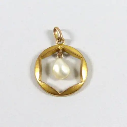 Anhänger aus 333er Gold mit Perle