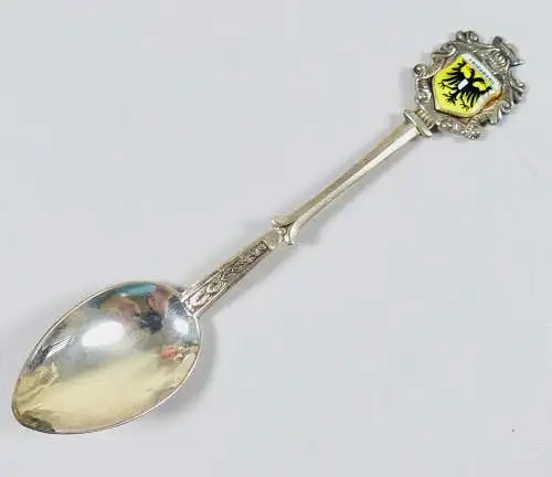 Sammlerlöffel Friedberg aus 800 Silber emailliert, original alt  (da6807)