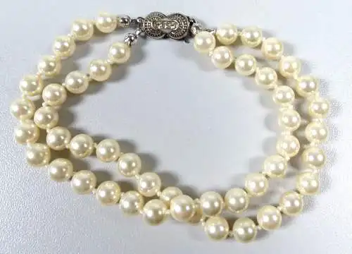 Perlen Armband mit Verschluß aus 925 Silber