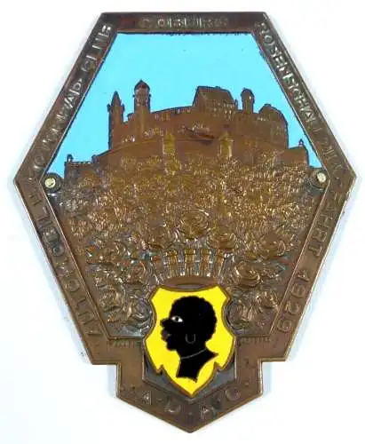 original alte ADAC Plakette Automobil und Motorrad Club Coburg 1929