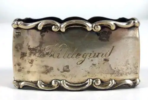 Serviettenring mit Gravur Hildegund aus 800 Silber