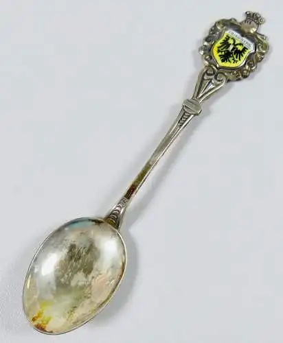 Sammlerlöffel Friedberg aus 800 Silber emailliert, original alt   (da6805)