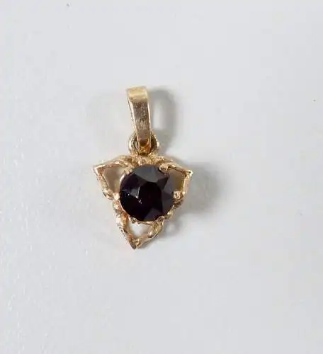 russischer Anhänger aus 583 Rotold mit rotem Stein  (da6537)