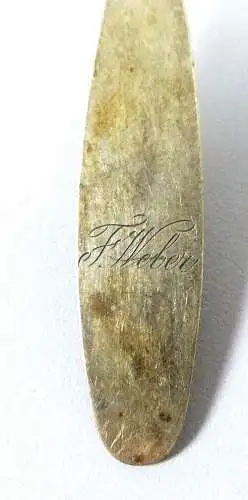 6 Biedermeilöffel Silber 12 Lot um 1874 mit Monogramm F. Weber in OVP