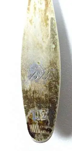 6 Biedermeilöffel Silber 12 Lot um 1874 mit Monogramm F. Weber in OVP