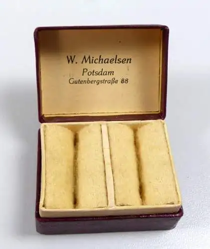 original alte Schmuckschachtel Schmucketui für Eheringe W. Michaelsen Potsdam