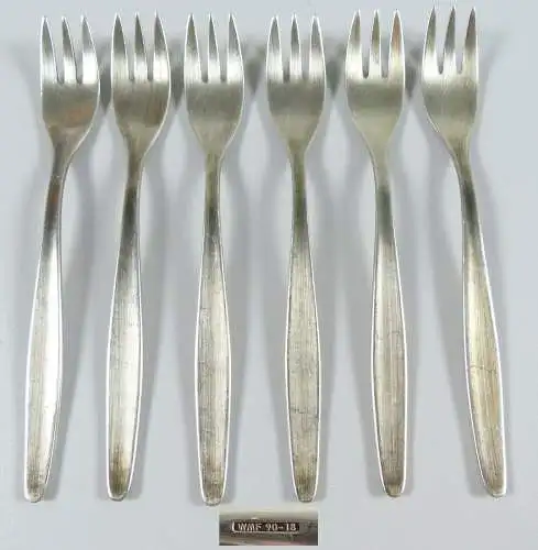 6 WMF Kuchengabeln in 90 Silberauflage   (da5616)