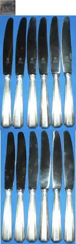 6 WMF Messer versilbert 90 Silber Auflage