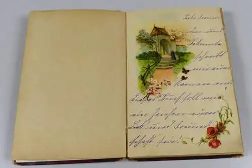 Jugendstil Poesie Album ab 1907 mit Lackbilder
