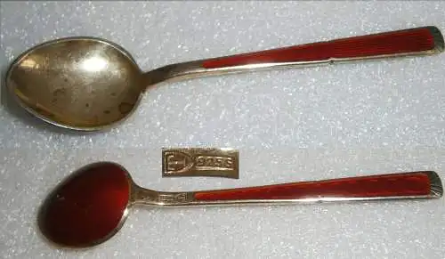 J. Tostrup Designer Sammler-Kaffee-Löffel aus 925 Sterling Silber emailliert