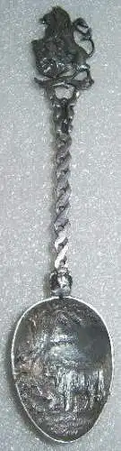 Toller Sammler-Löffel aus Silber mit Löwe