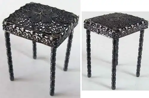 Seltener Puppenspielzeug Beistelltisch 925 er Silber