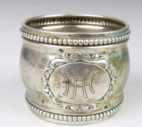 Gründerzeit-Sertviettenring aus 835er Silber mit Monogramm (da4514)