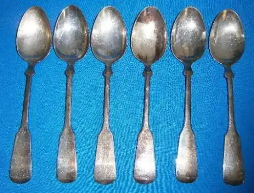 Robbe & Berking 6 wunderschöne Löffel mit massiver Versilberung 150