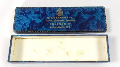 original alte Schmuckschachtel Schmucketui K. Gottschalk Dresden 30 Leipzigerstr