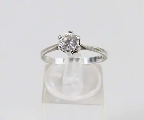 Ring aus 925 Silber mit weißem Stein, Gr. 57/Ø 18 mm  (da6405)