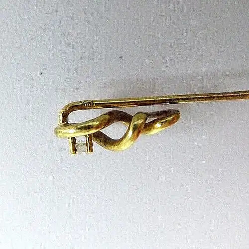Krawattennadel aus 585 Gold mit Brillant 0,05 ct.