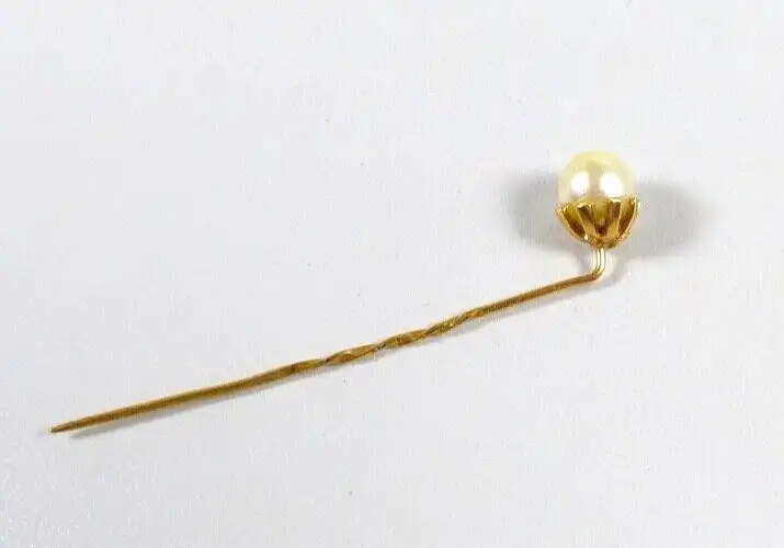 Krawattennadel aus 750 Gold mit Perle 2
