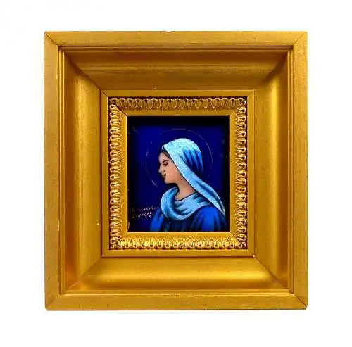 Limoges Bildplatte emailliert signiert G. Candelier