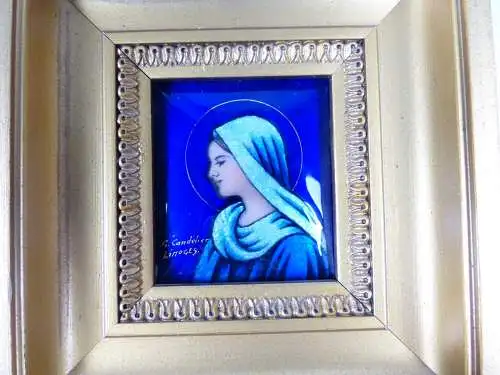 Limoges Bildplatte emailliert signiert G. Candelier