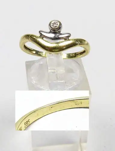 Ring aus 585er Gold mit Diamant 0,03 ct., Gr. 59/Ø 18,8 mm