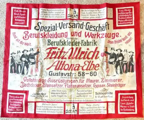 Halstuch altes Zunfttuch Wandertuch Werbetuch Fritz Ullrich Hamburg Altona