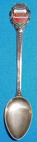 alter Sammler-Andenken-Löffel, Ruhpolding 835 Silber m. Wappen aus Emaille