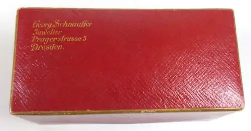 original alte Schmuckschachtel Schmucketui Georg Schnauffer Juwelier Dresden