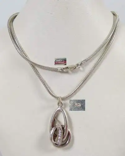 Kette mit Anhänger aus 925er Silber mit weißen Steinen  (da5252)