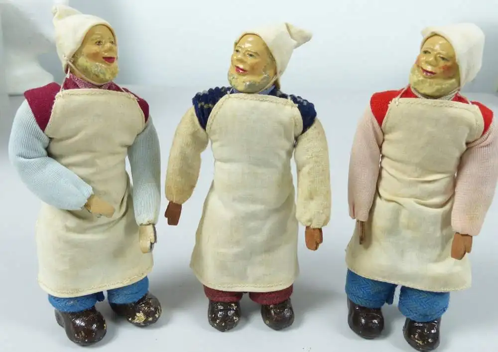 3 Heinzelmännchen von Köln aus altem Spiel, sehr selten  (da6241) 1