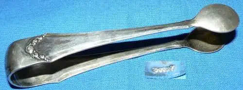 original alte Zuckerzange aus 800er Silber mit Rosen (da2840)