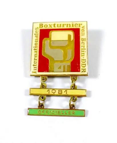 original Abzeichen DDR Internationales Boxturnier von Berlin 1981 Officieller