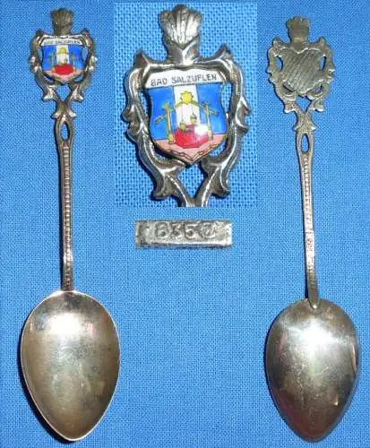 alter Kaffeelöffel/Sammlerlöffel aus 835 Silber Bad Salzuflen