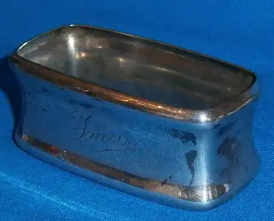 original alter Serviettenring  835 Silber mit Monogramm Ima