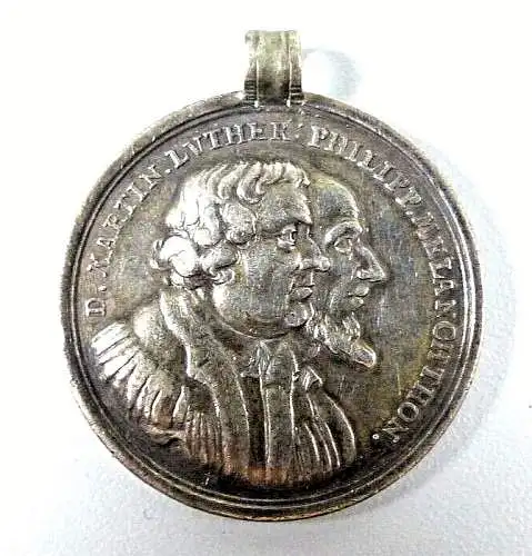 Silbermedaille 1730 Martin Luther Philipp Melanchthon als Anhänger