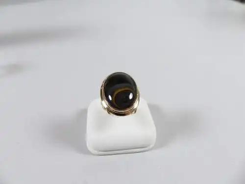 Ring aus 333 Gold mit Obsidan Größe 56