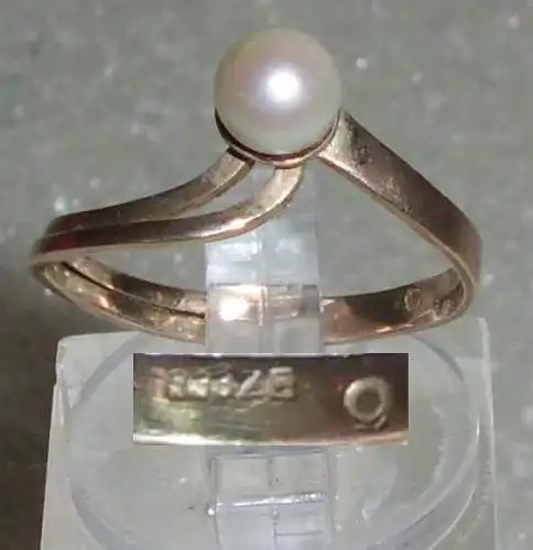 Ring aus 333er Gold mit Perle, Gr. 52 Ø 16,6 mm (da3782)